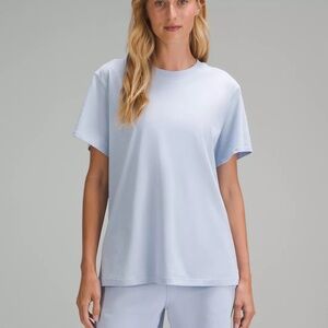 Lululemon All Yours Cotton-Blend T-Shirt in Blue Linen- 4
